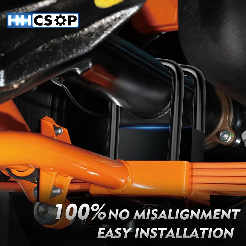 HHCSOP 2"" Rear Lift Block Kit for F150, 2 inch Rear Leveling Lift Kits Compatible with 2004-2022 Ford F-150 2WD 4WD, with Extended U-Bolts Set and Square Leaf Spring Axle - Image 3